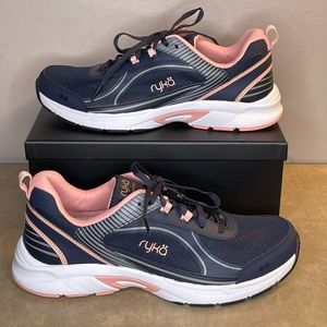 Ryka Women Low Top Walking Sneakers Sky Walk 2 Size US 9M Navy Leather